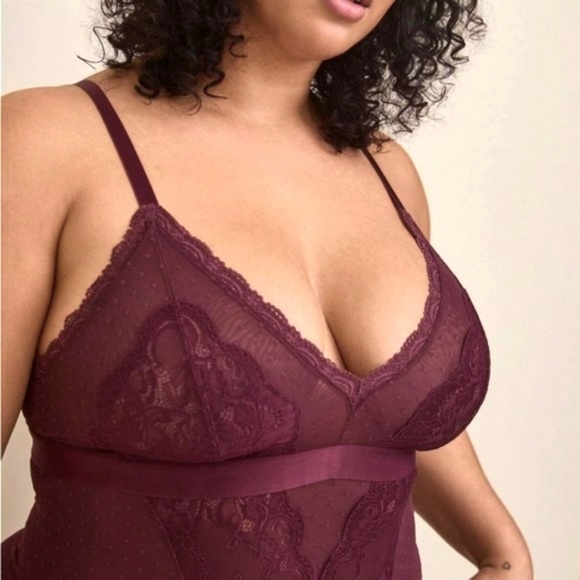 ❤️NWT VINTAGE TORRID LINGERIE SHEER MESH LACE BODYSUIT WINETASTING PLUS SIZE 4X - Picture 6 of 10